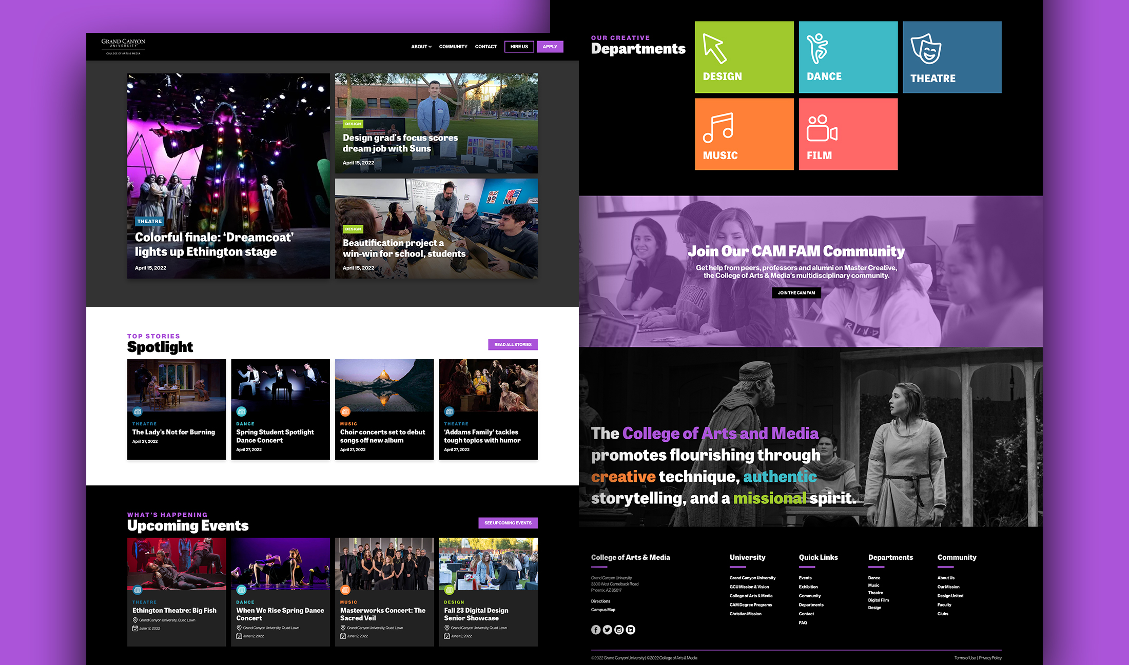 GCU College of Arts & Media Website preview