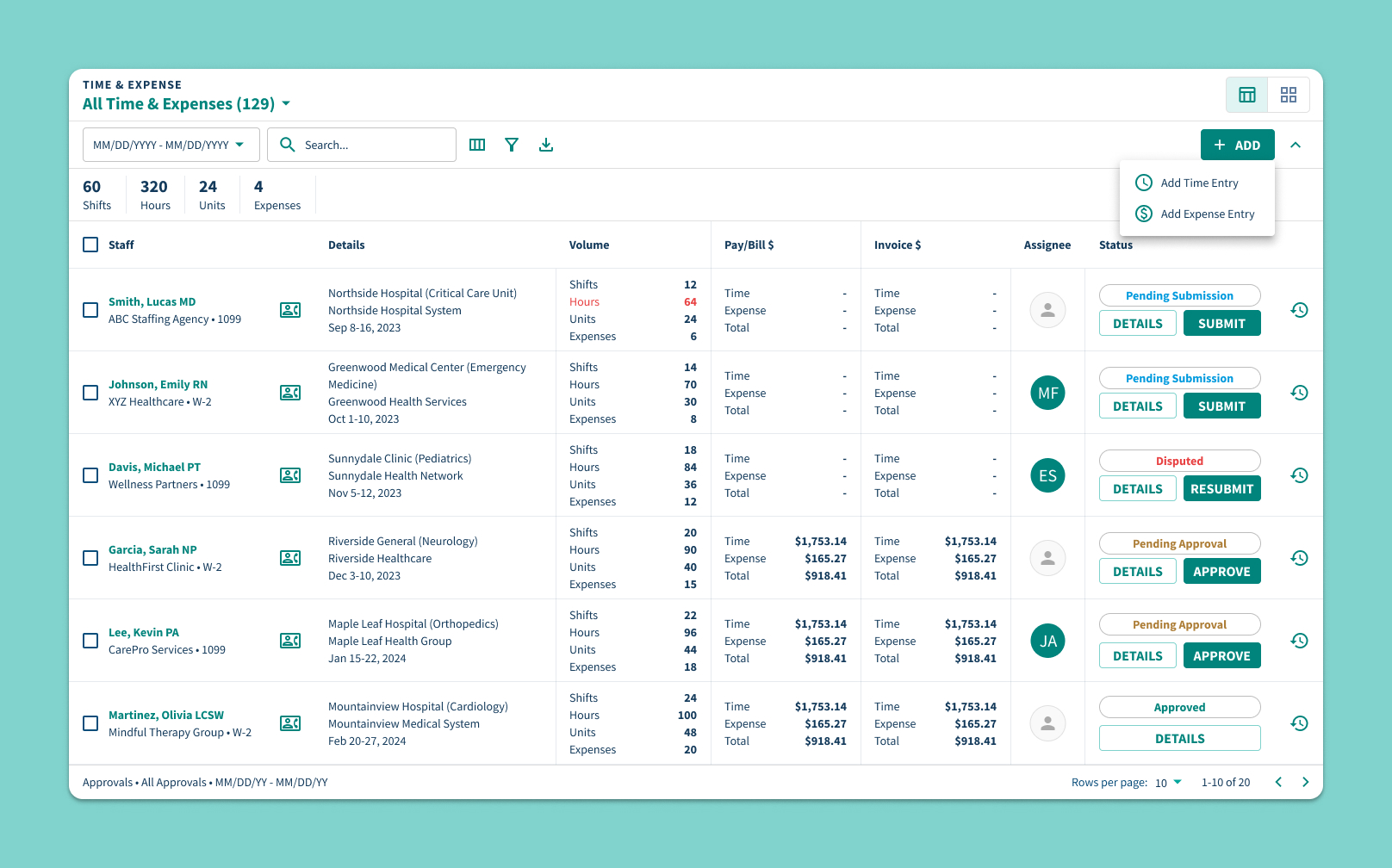 Time & Expense Entry for Healthcare Staffing preview